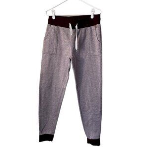 Life Integrity Earth purple and white comfortable knit sweatpants pockets
